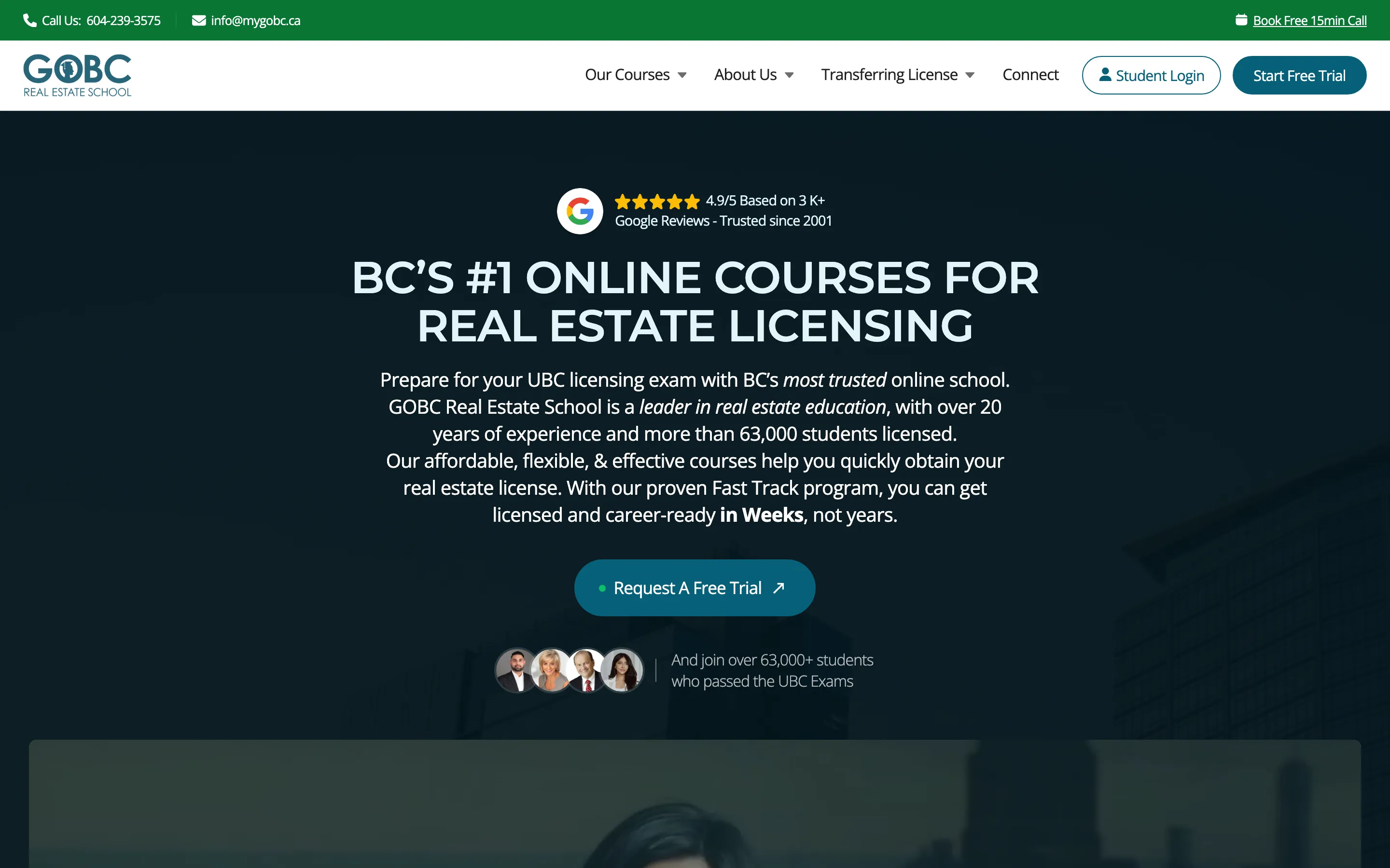 GOBC Real Estate School website